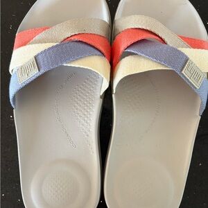 Fitflop Red, Blue/purple and Cream Sandals